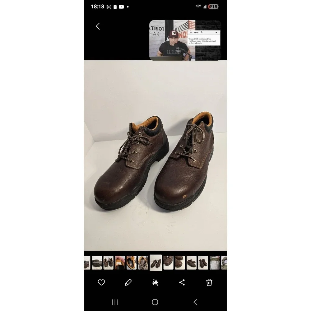 Timberland PRO Titan Mens Size 11 W Brown Leather Oxford Work Boots Ankle High